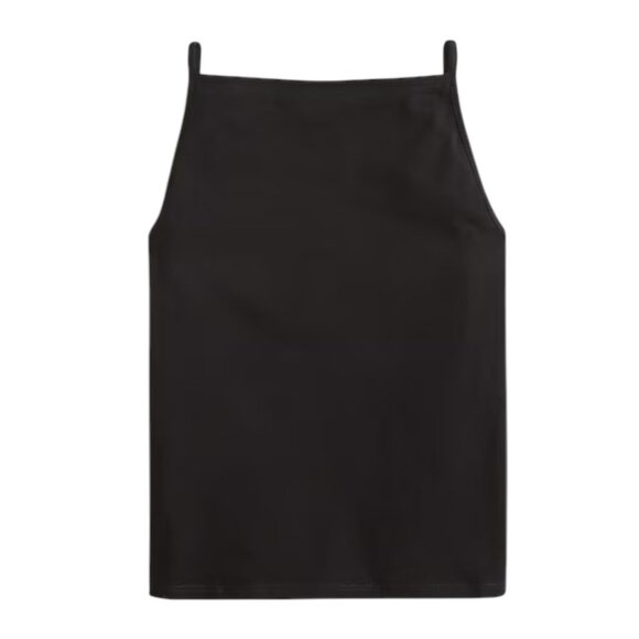 J. Crew Black Stretch cotton-blend apron tank top Size Large - Picture 2 of 10
